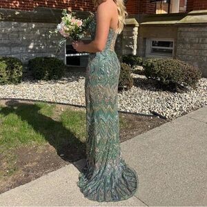 Elegant Green Prom Dress originally $650, asking $375